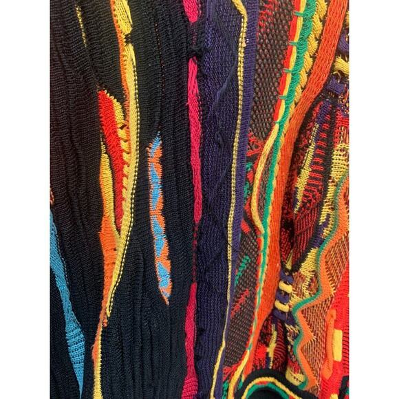 Vtg Tundra Canada Multi Color Sweater Men's Size L Biggie Hip Hop Coogi Style - Picture 16 of 16